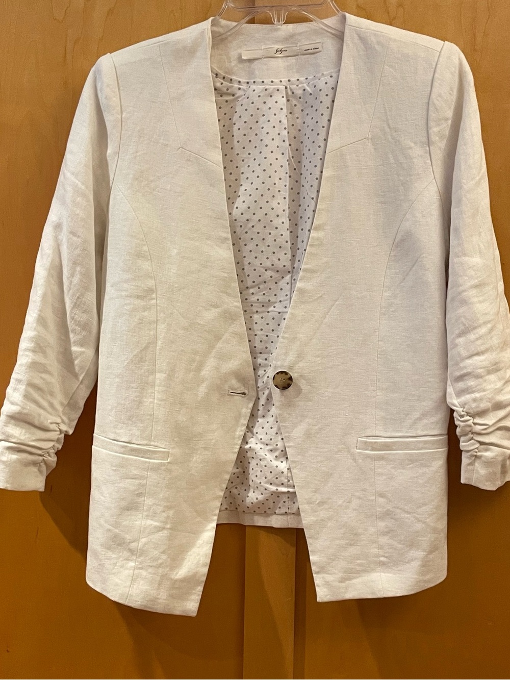 Gibson white 100% linen blazer